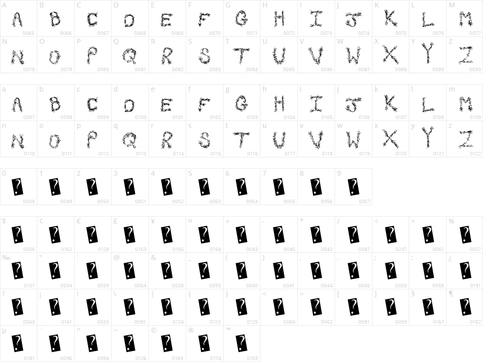 Fall Greetings Character Map