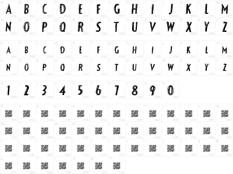 Fancy Shadow Character Map