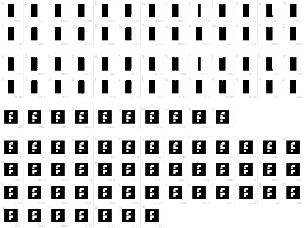 Fat Shanghai Character Map