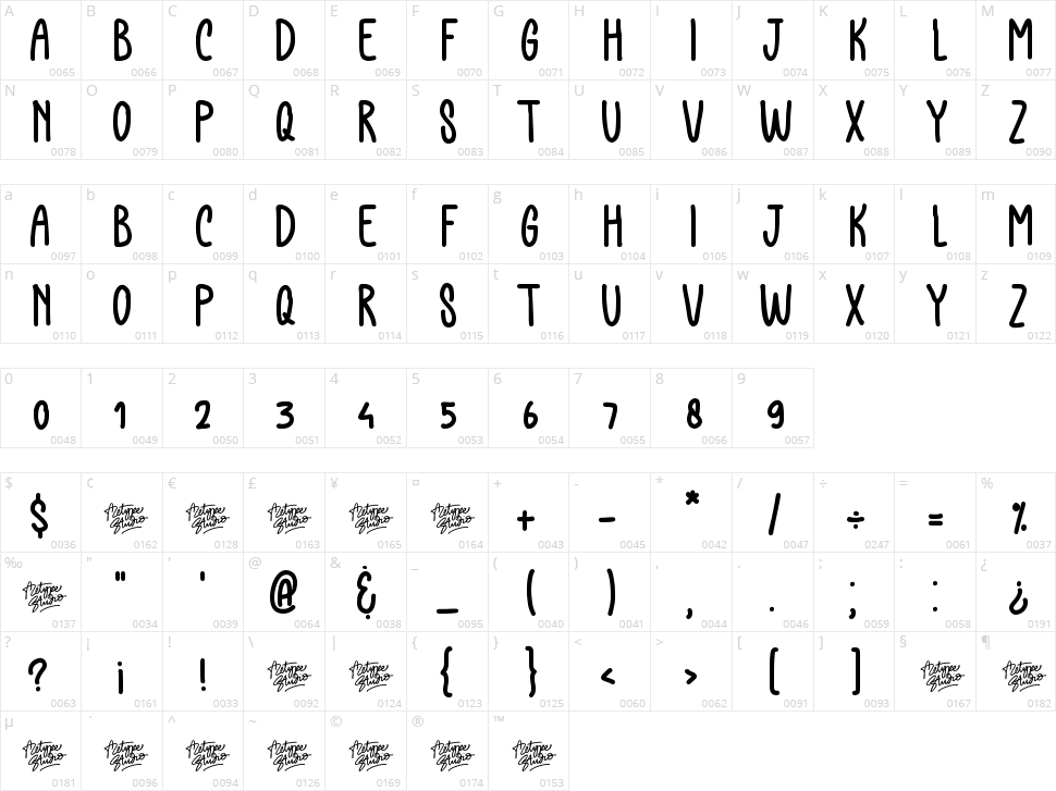 Father Farmhouse Script Character Map