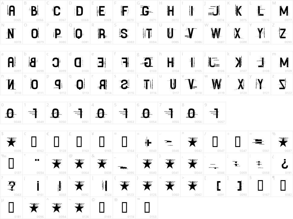 Fayettenam Character Map