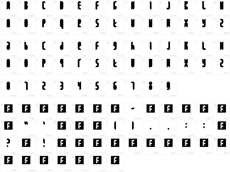 FB Catbop Character Map