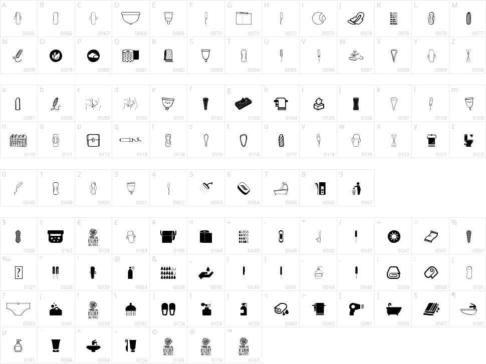 Feminine Hygiene Character Map