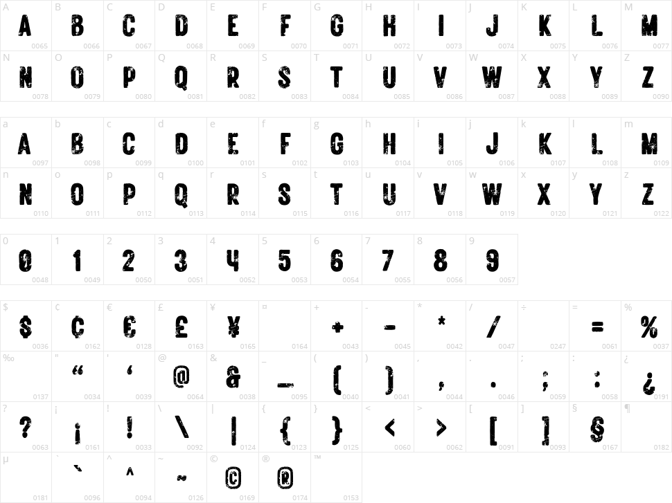Fendesert Sans Character Map