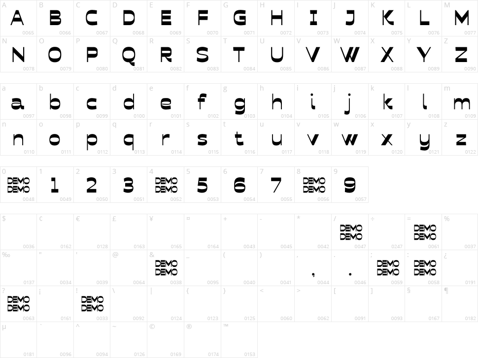 Fergana Character Map