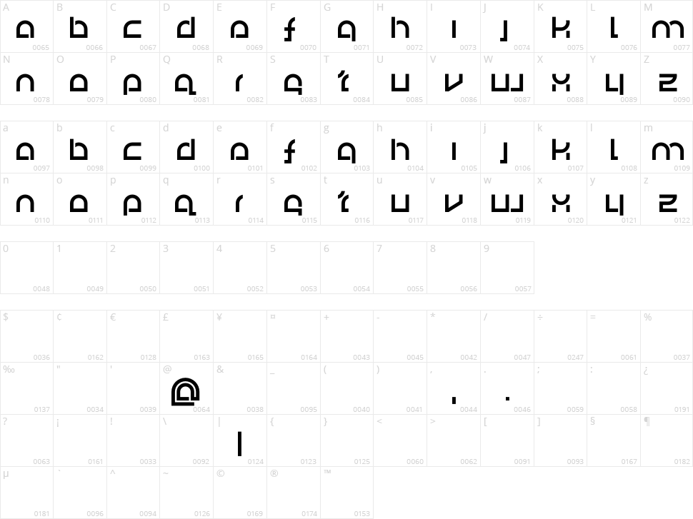 Fertig Bau Haus Character Map