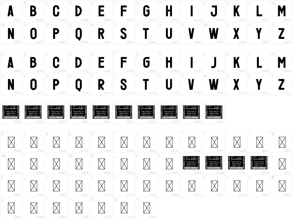 Feruka Character Map