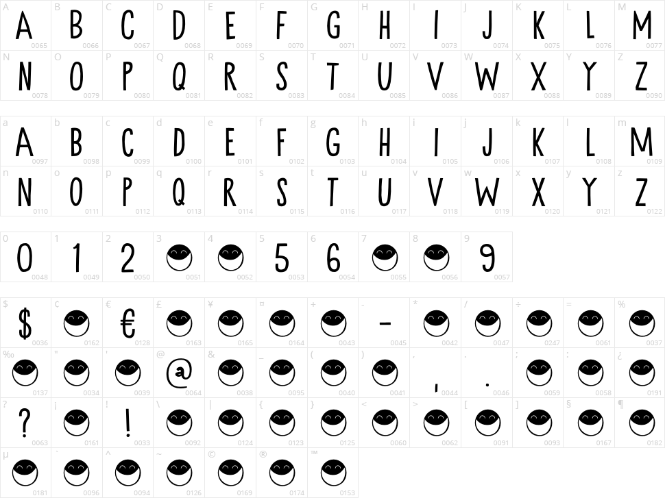 Festijn Character Map