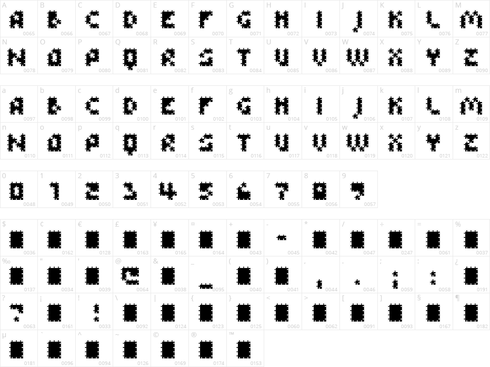 FFU Puzzle Character Map
