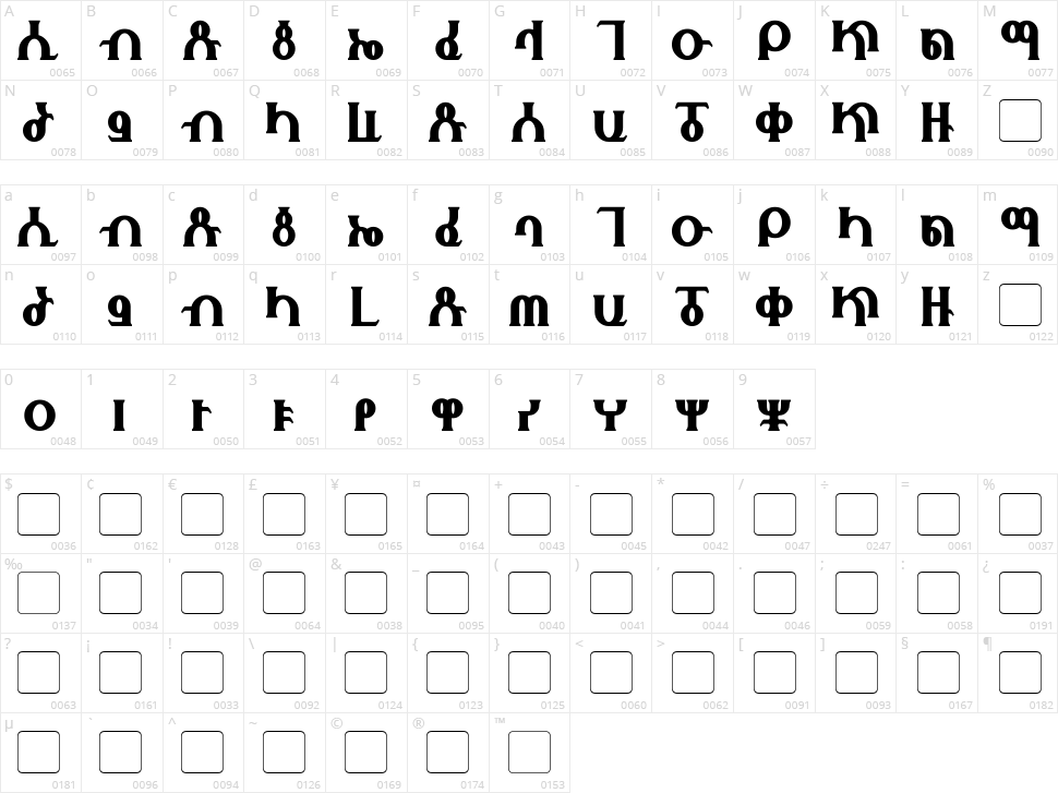 Fhokki Character Map
