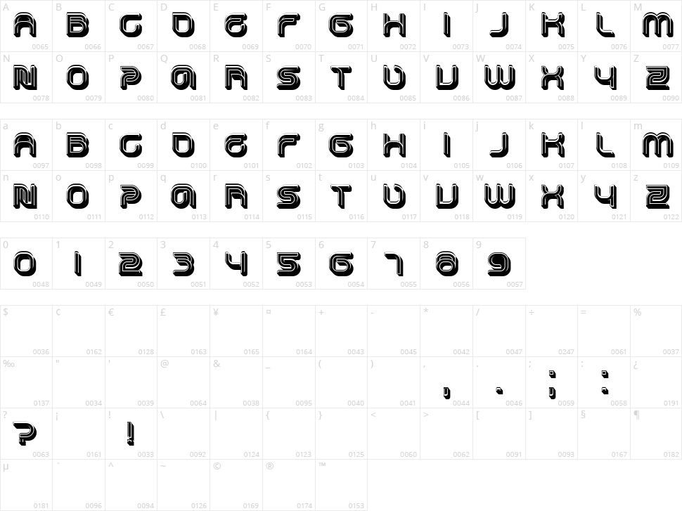 Fineliner Character Map