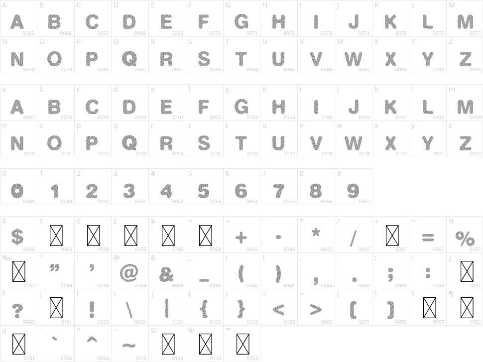 Finger Line Character Map