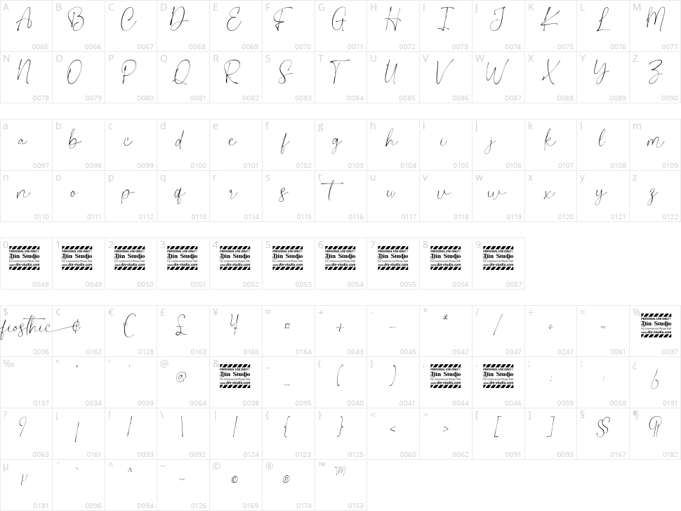 Fiosthic Character Map