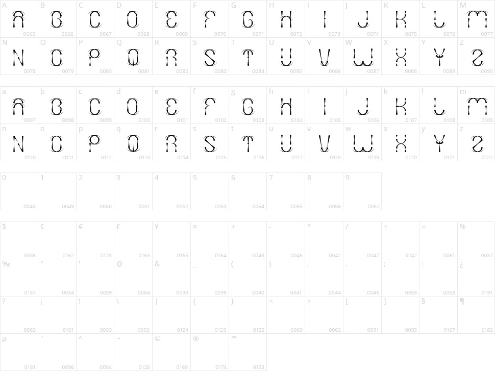 Firework Character Map