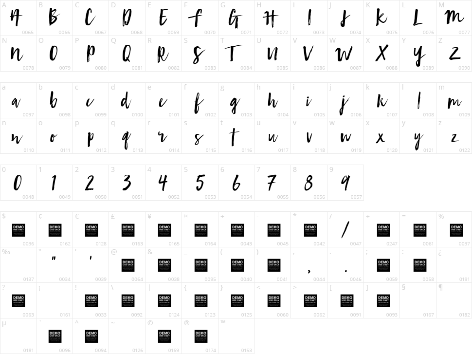 First Take Character Map