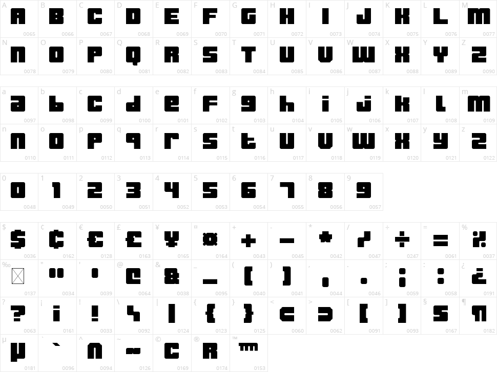 Fizzy Soda Character Map