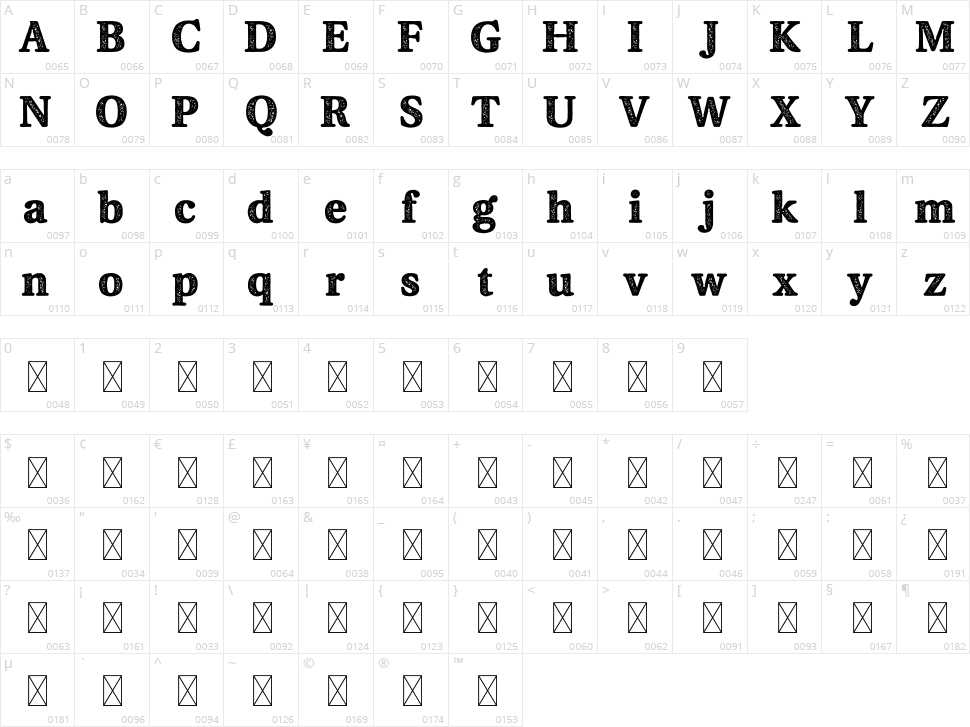 Fjord Stamp Character Map