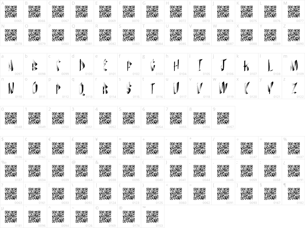 Flaunts Character Map