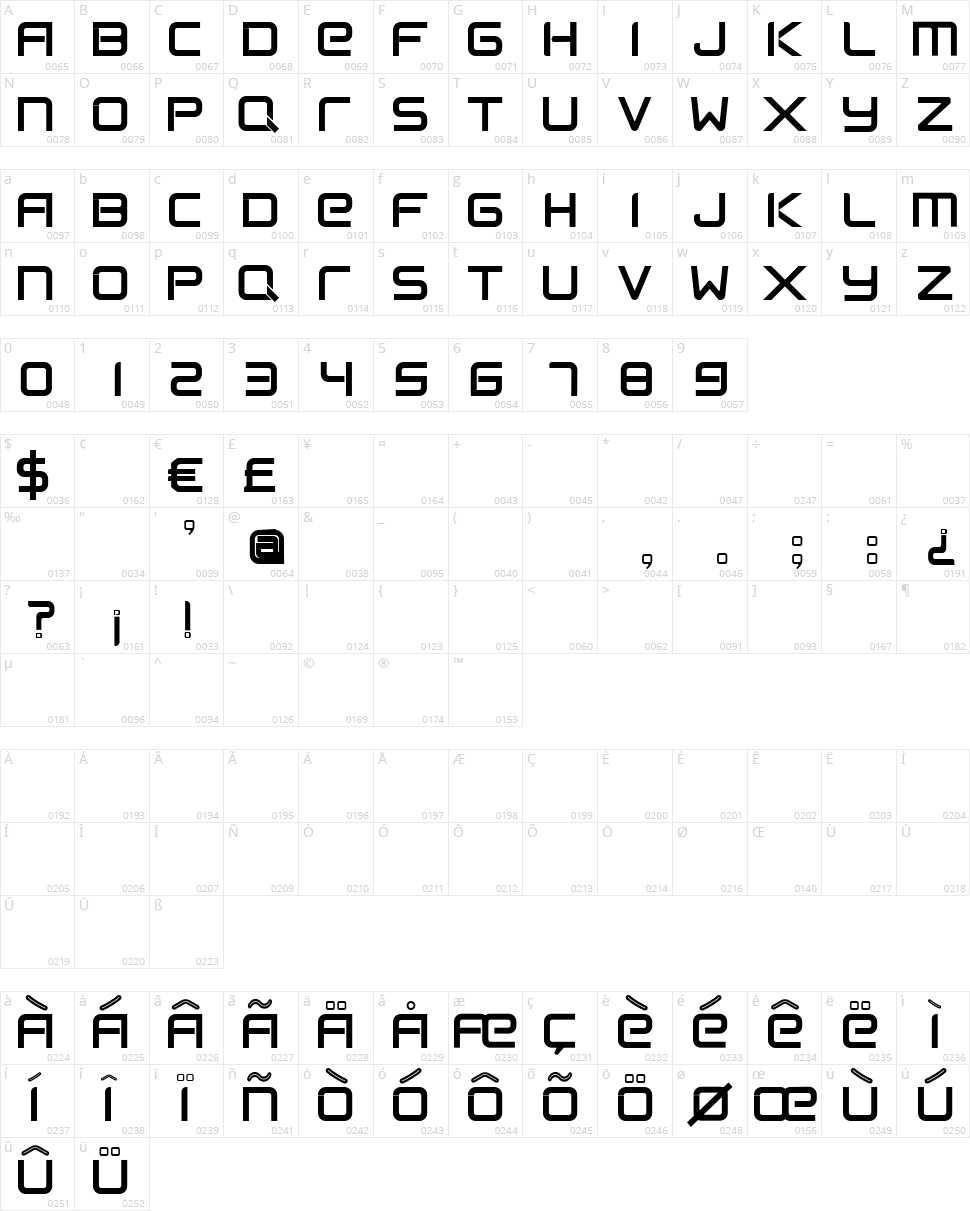 Flexsteel Character Map