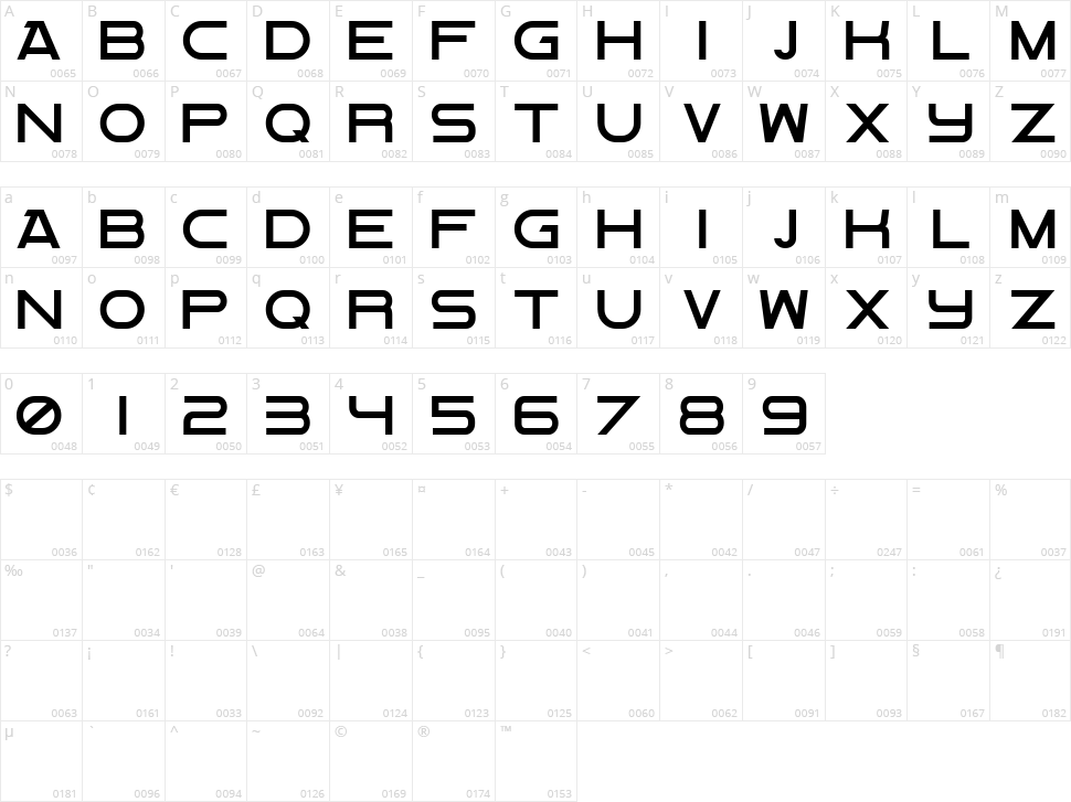 Flight Maybe Character Map