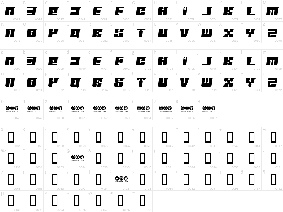 Floppy Disk Character Map
