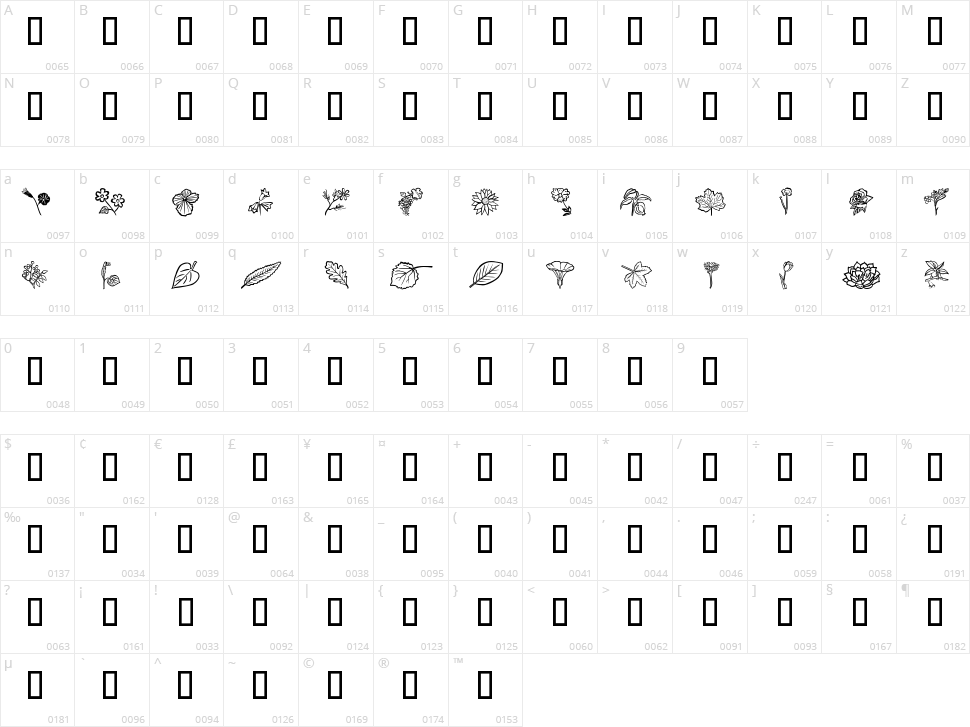 Flower Show Character Map