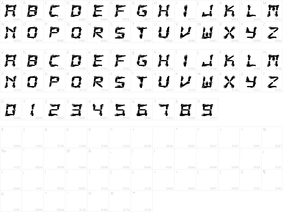 Fluid LCD Character Map