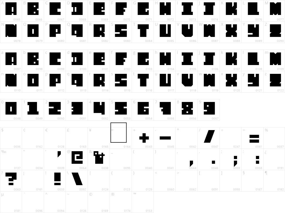 FontSlip Character Map