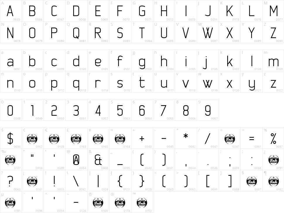 Fosterama Character Map