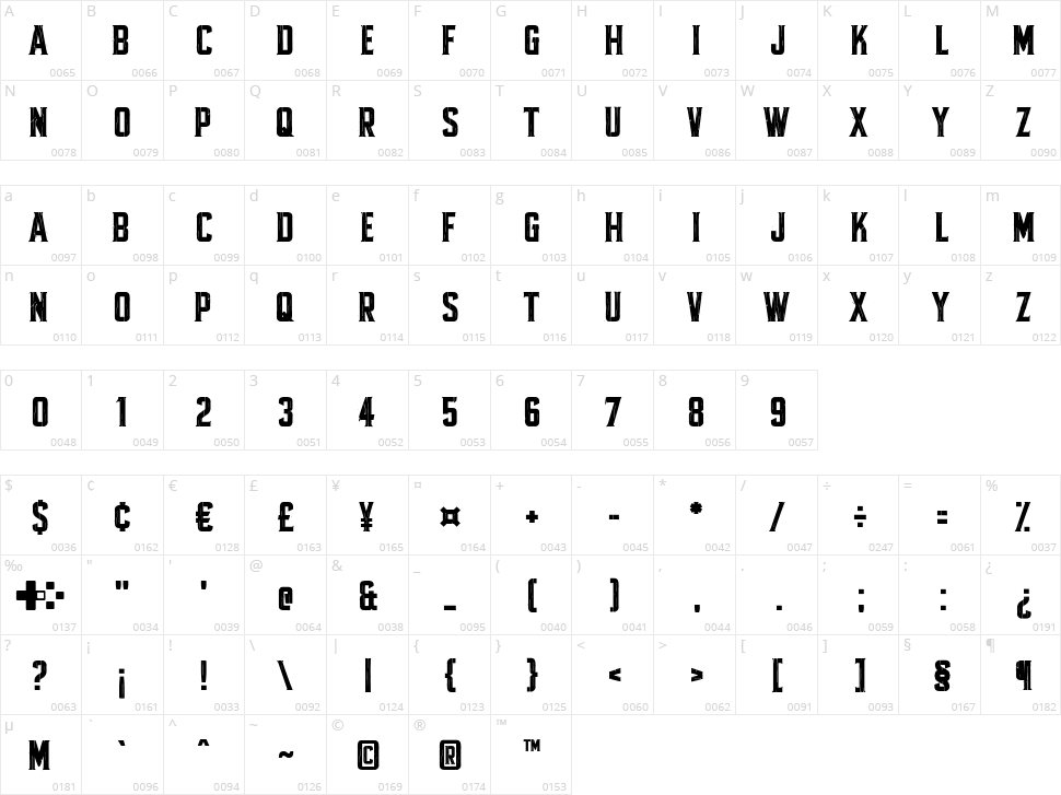 Fractured Fir Character Map