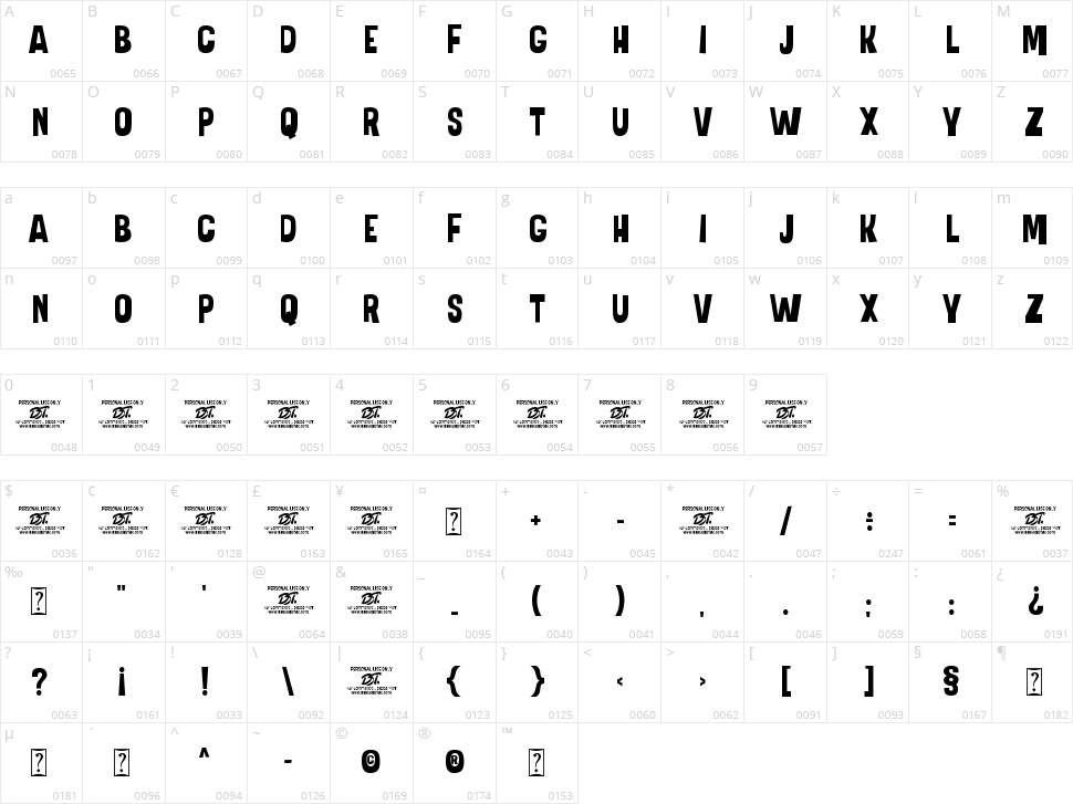 Freaky Freedom Character Map