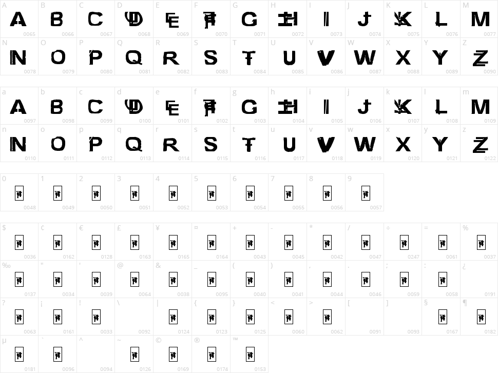 Freestyler Ancient F6 Character Map