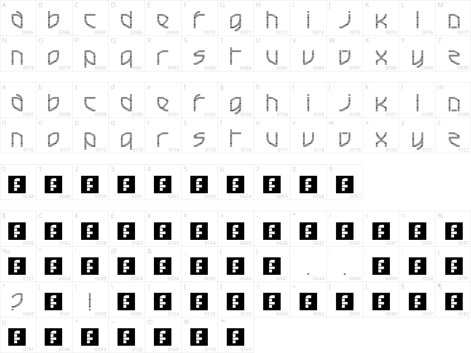 French Electric Character Map