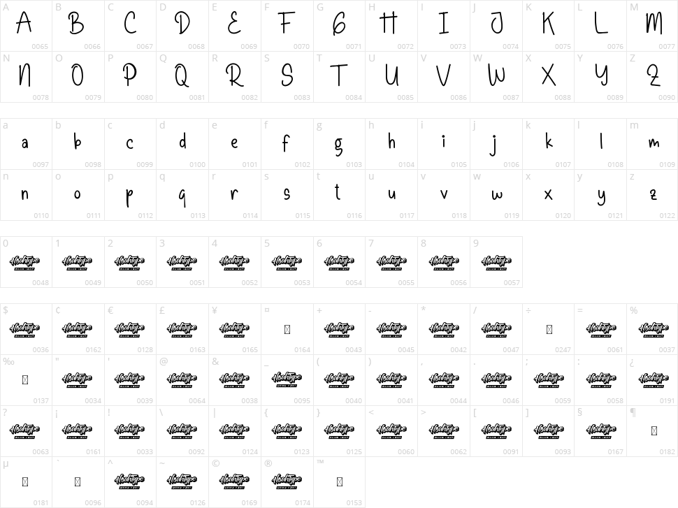 Fresh Juice Character Map