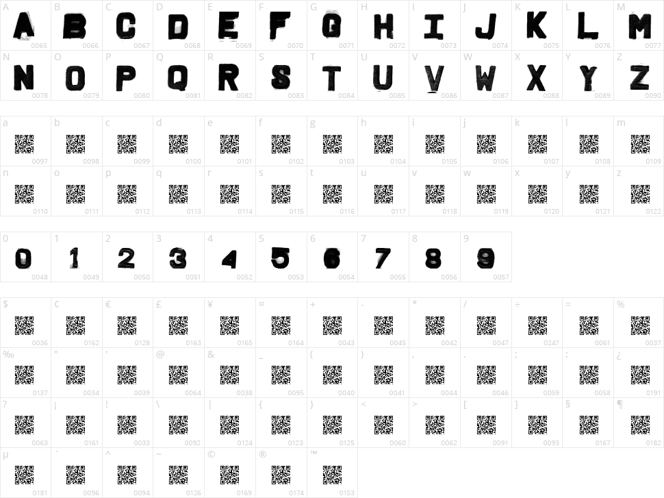 Fridge Letters Character Map