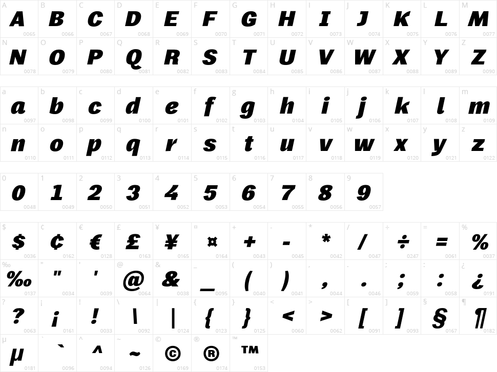 Frock Black Character Map