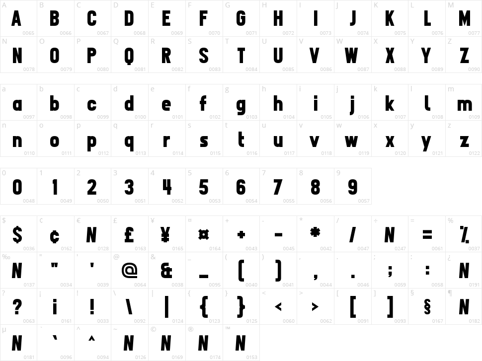 Front Page News Character Map