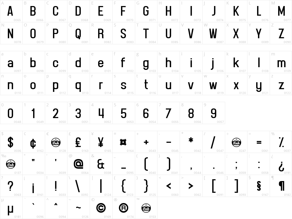 Front Page Supplement Character Map