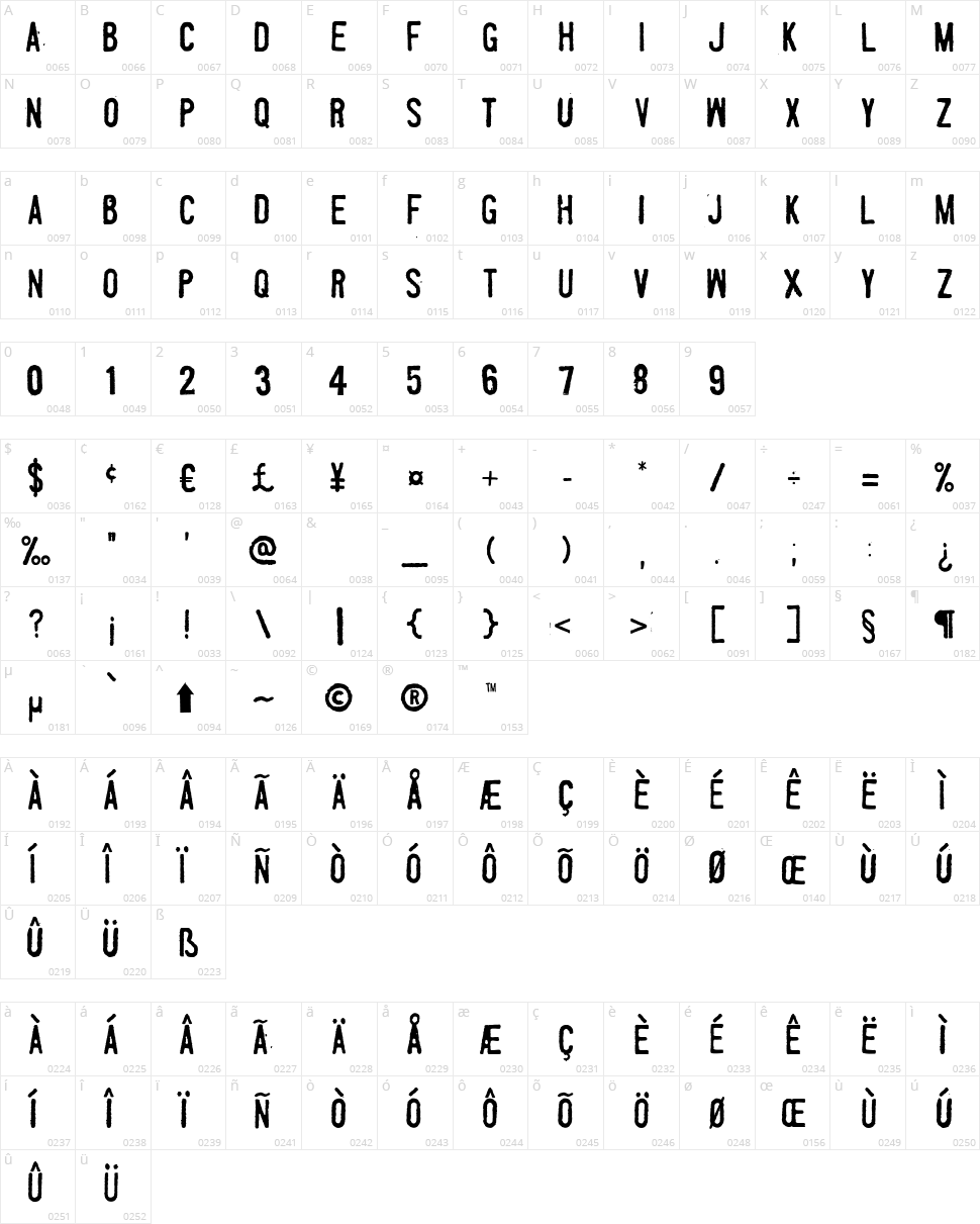Fueled by Schlitz Character Map