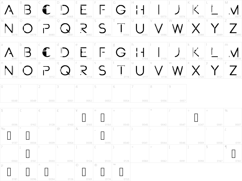 Future Paint Character Map