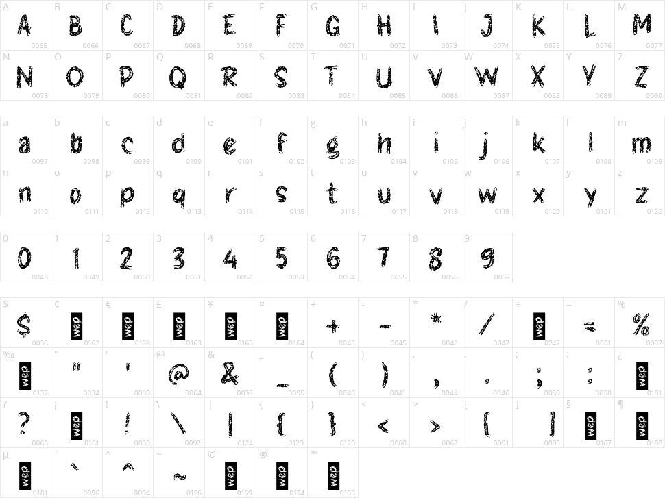 g Glow Fire Character Map