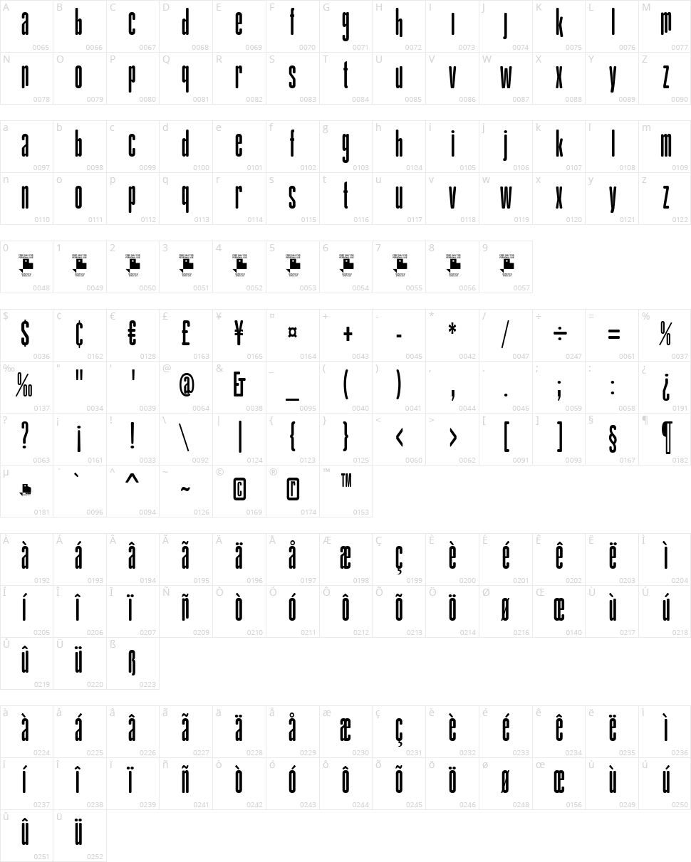 Gabachita FFP Character Map