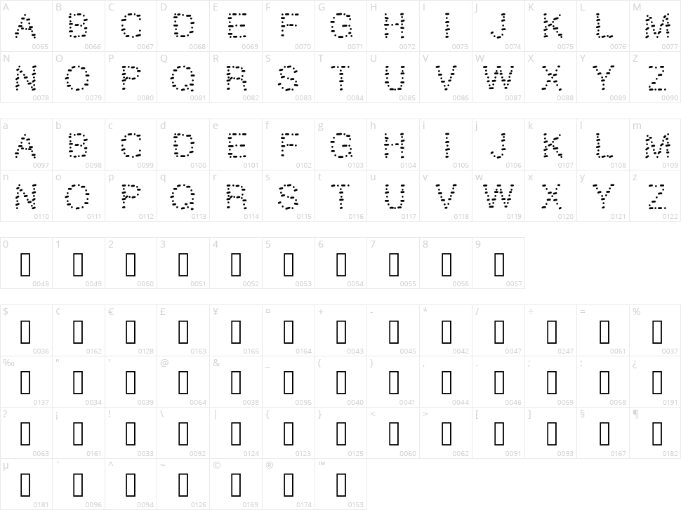 Gaelle Number 9 Character Map