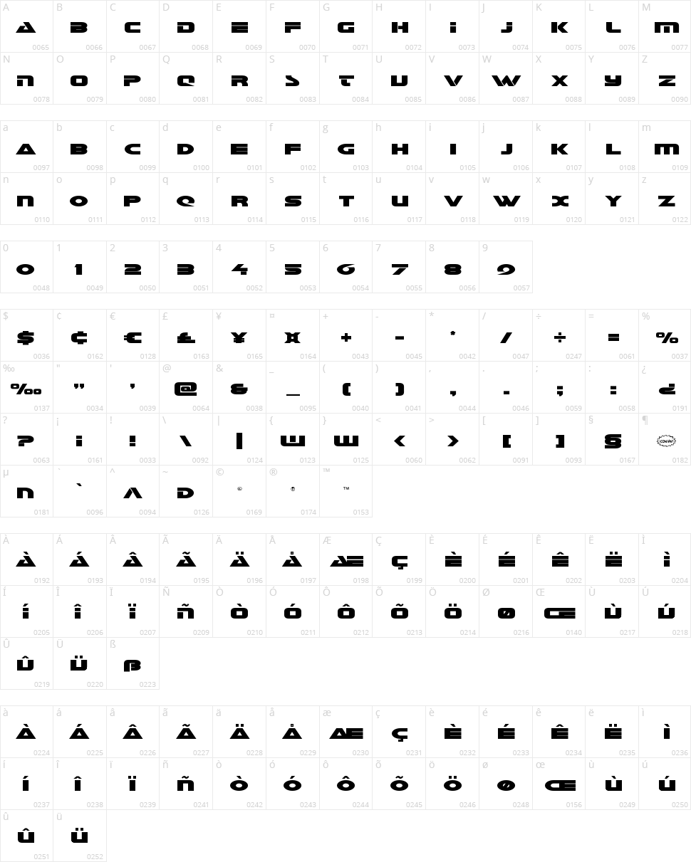 Galant Character Map