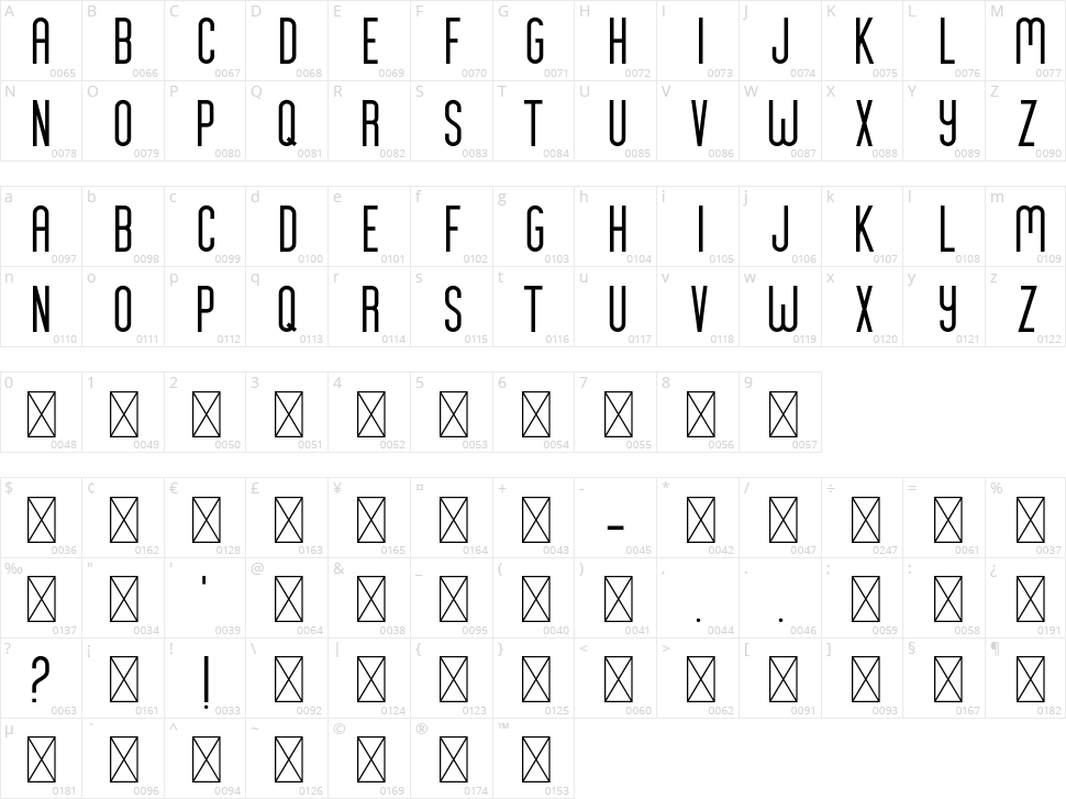 Galata Sans Character Map