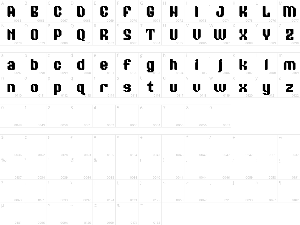 Game Paused Character Map
