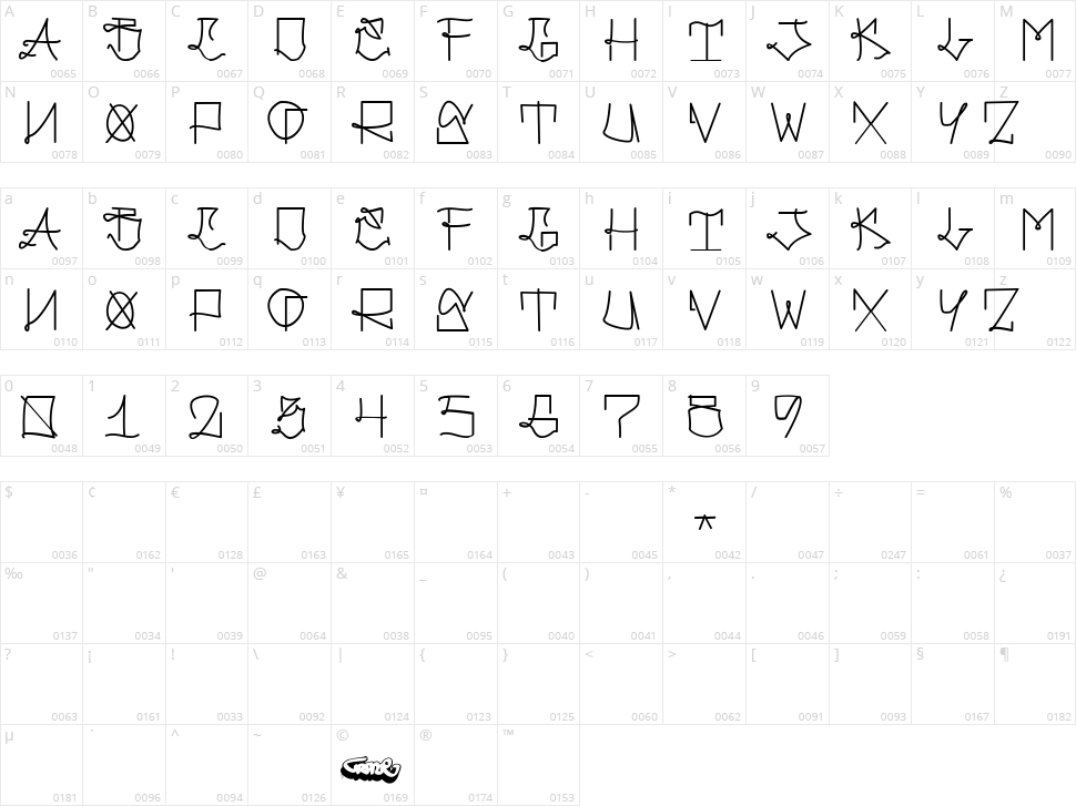 Gangland Style Character Map
