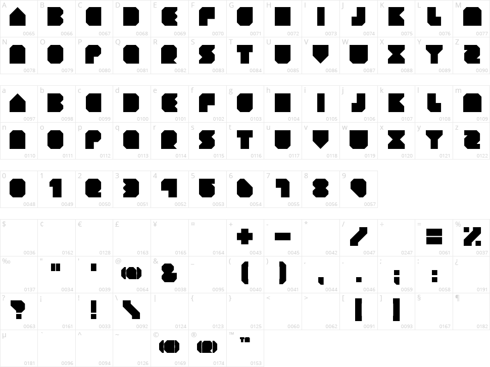 Geist Knt Character Map