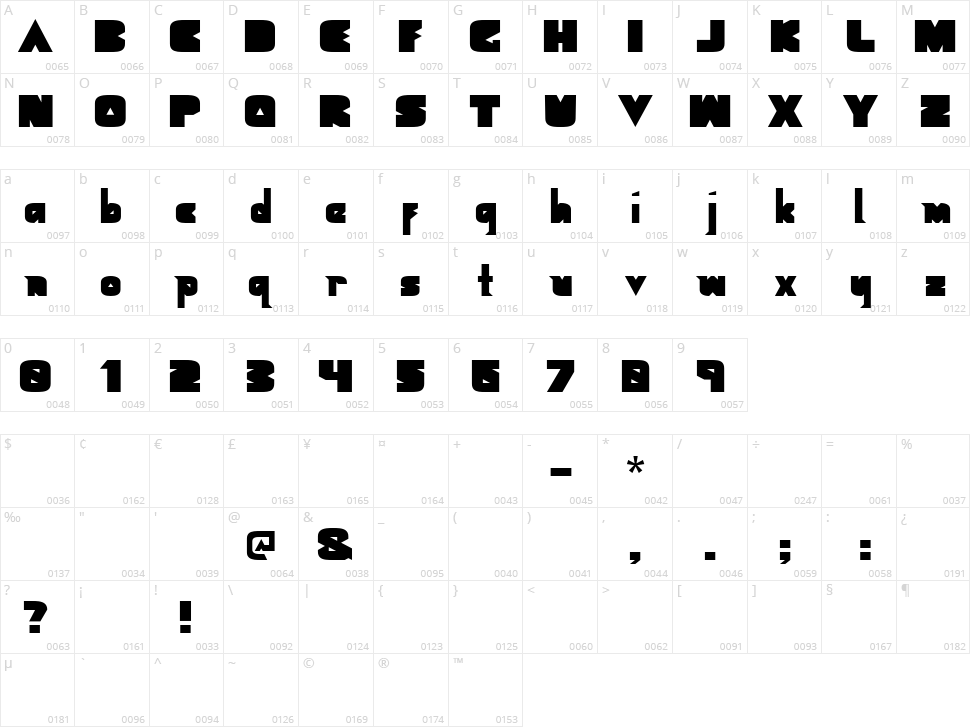 Geometric Black Character Map