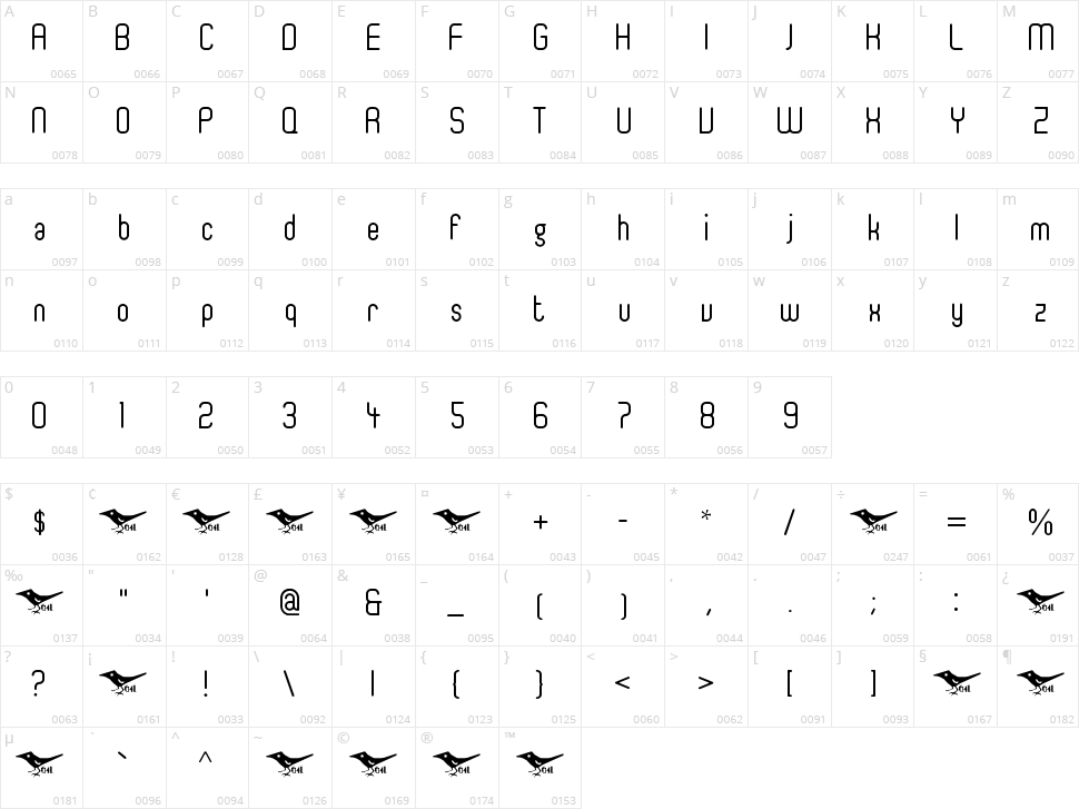 Ger4ronL Cond Character Map